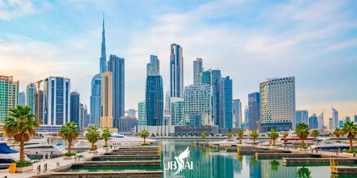 Dubai skyline from the harbour